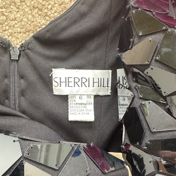 Sherri Hill Black and Pink Mini Dress - Picture 7 of 8